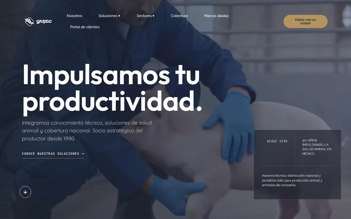 Hero de la página de inicio de Grupac con su propuesta de valor