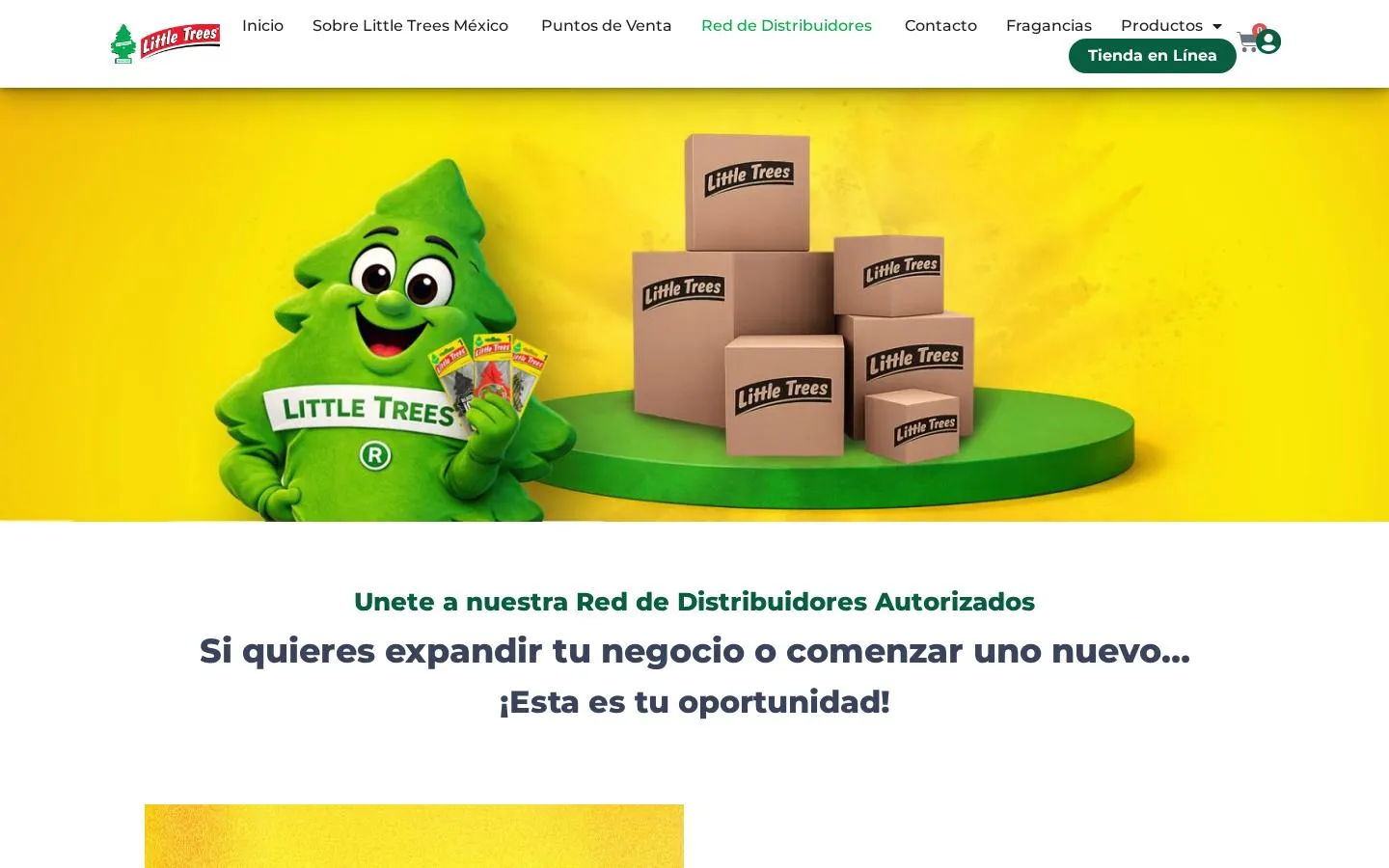 Página de la red de distribuidores autorizados de Little Trees